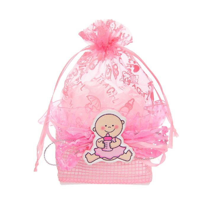 Бонбоньерка "Лялька с бутылочкой", цвет розовый