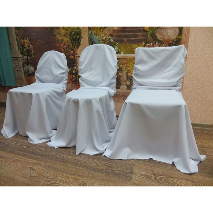 Чехол на стул универсальный, белый, высота 100 см, ширина до 55 см