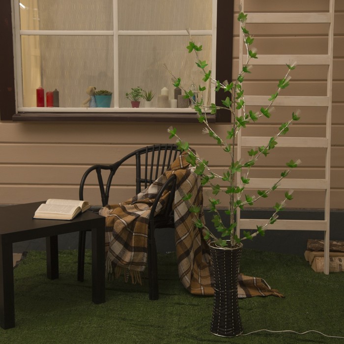 Светодиодный куст улич. 1,5 м, "Цветок павлин", 84 LED, 220V, фиксинг, ЗЕЛЕНЫЙ