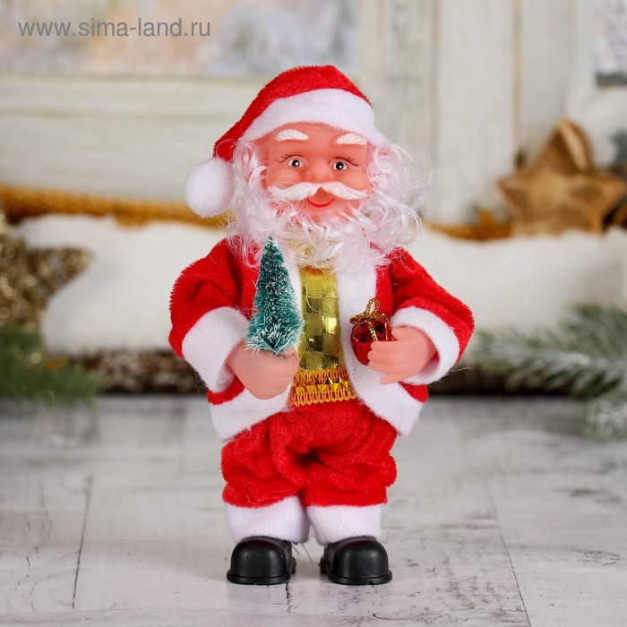 Дед Мороз С ёлкой и подарками 16 см, микс дед мороз длинная шуба с ёлкой 17 см
