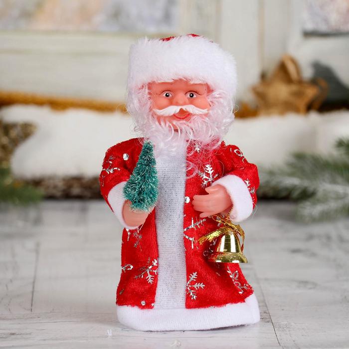 Дед Мороз Длинная шуба, с ёлкой 17 см