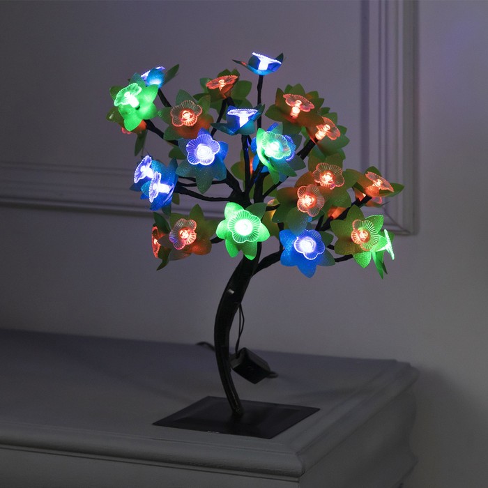 Светодиодный куст «Орхидеи» 30 см, 32 LED, мигание, 220 В, свечение мульти (RG/RB) светодиодный куст luazon lighting цветы 30см 32 led 220 в мульти rg rb