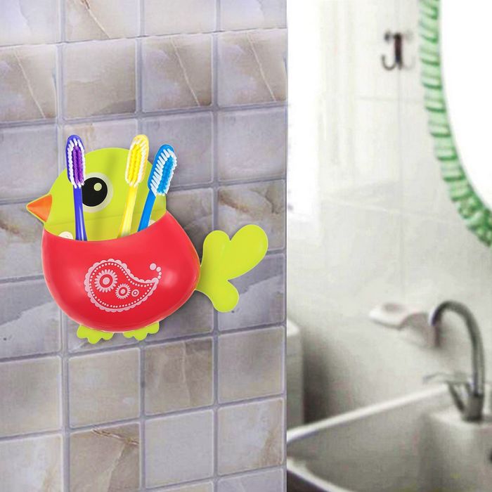 Держатель для зубных щеток, детский, на присоске "Птичка", цвет МИКС