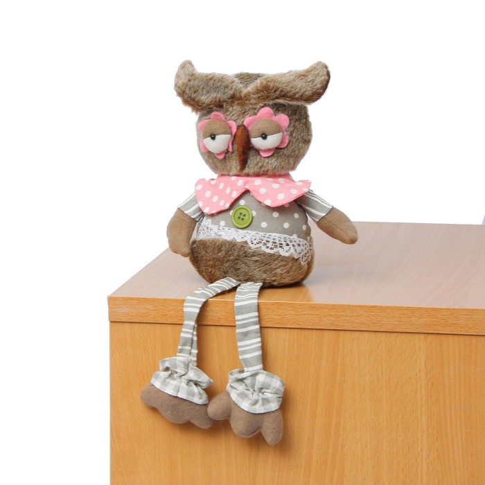 Мягкая игрушка "Совушка", зеленые пуговицы