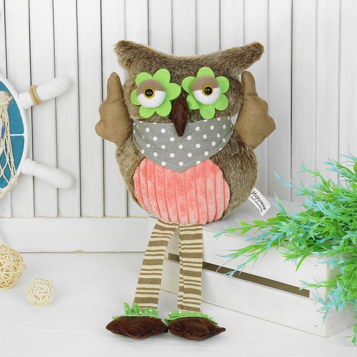 Мягкая игрушка "Совушка", полосатые лапки
