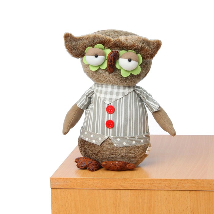 Мягкая игрушка "Сова", розовые пуговицы