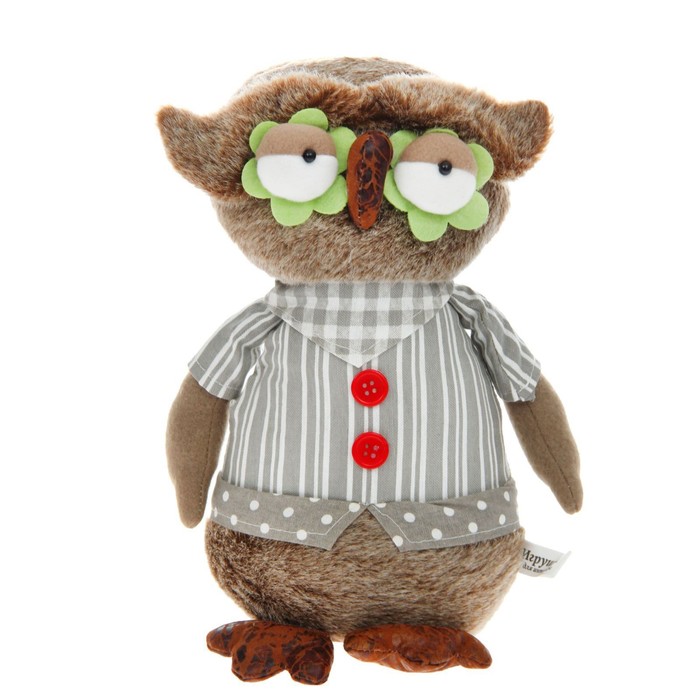 Мягкая игрушка "Сова", розовые пуговицы