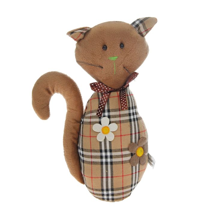 Мягкая игрушка "Киса", цветочки на животике