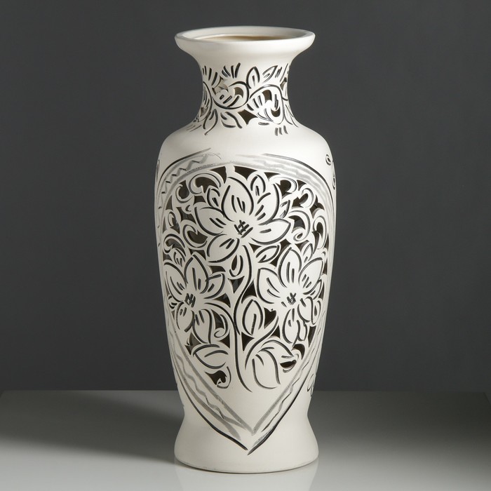 Ваза напольная "Белла" резная, цветочный рай