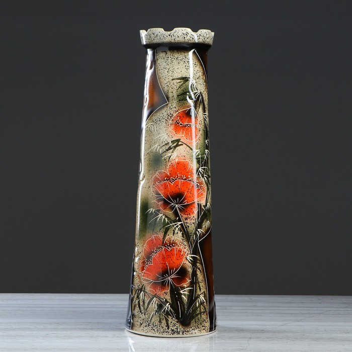 Ваза напольная "Замок" мак, микс