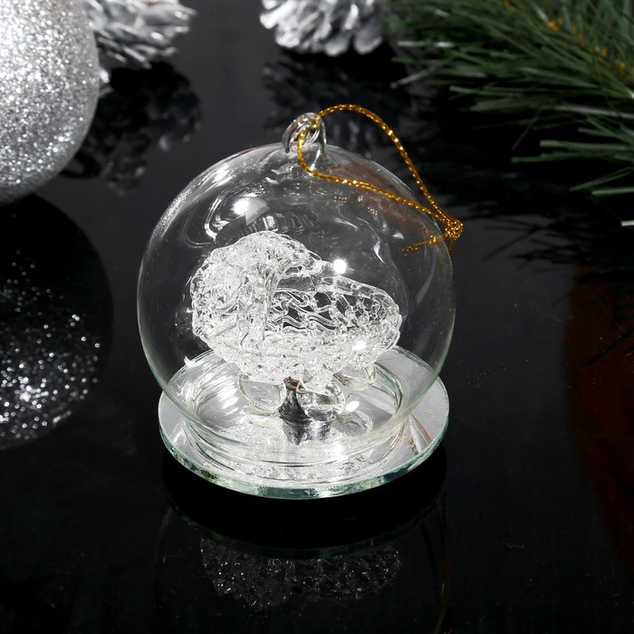 Сувенир "Коляска хрустальная в шаре" со светом