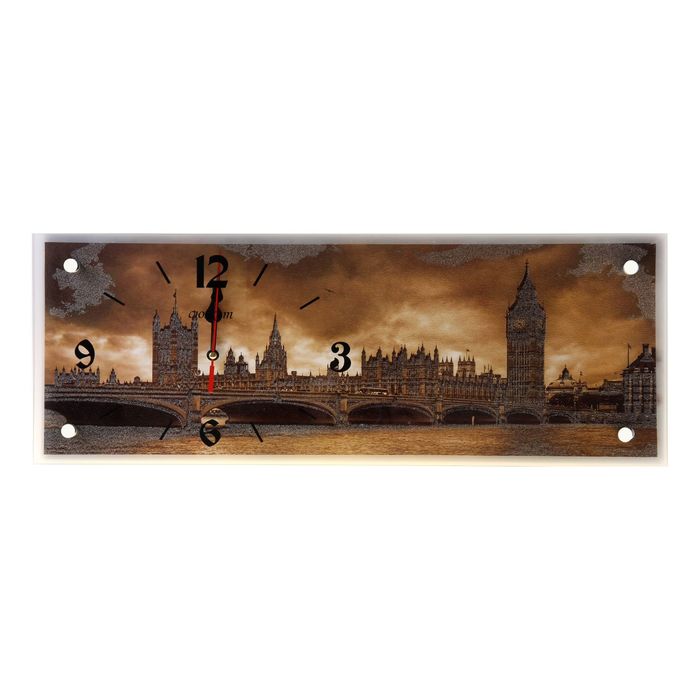 Часы настенные прямоугольные "Вестминстерский Мост и Биг Бен", 20х50 см
