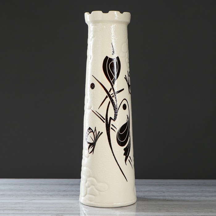 Ваза напольная "Замок" абстракция, белая, микс