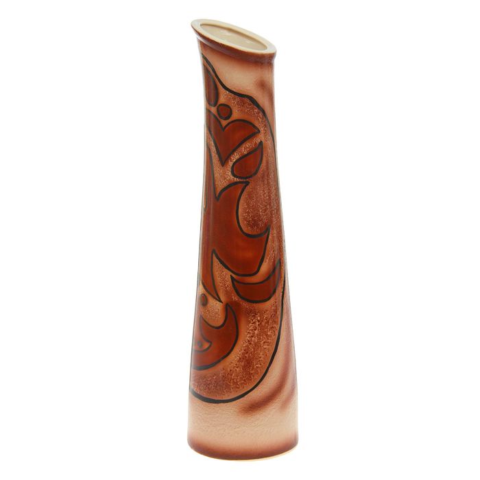 Ваза напольная "Стелла" абстракция, коричневая