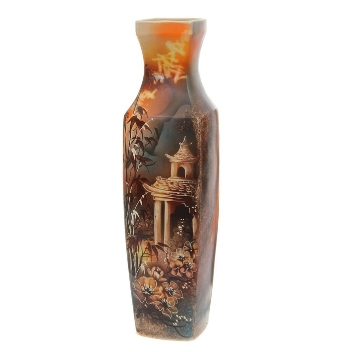 Ваза напольная "Лира" пейзаж, бамбук