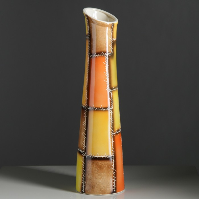 Ваза напольная "Стелла" авангард, цветные, квадраты, микс