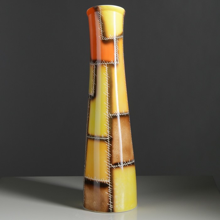 Ваза напольная "Стелла" авангард, цветные, квадраты, микс