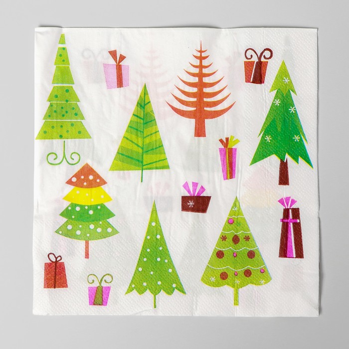 Салфетки бумажные "Елочки" (набор 20 шт)