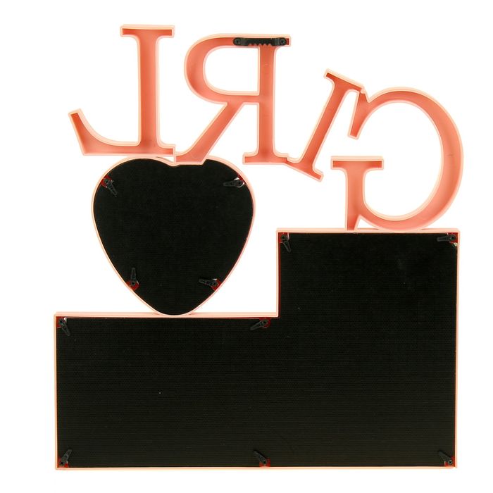 Фоторамка на 3 фото 10х10 см, 10х15 см, 13х18 см "Девочка" розовая