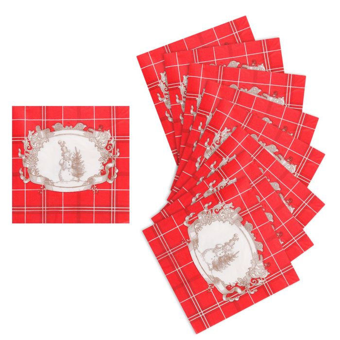 Салфетки бумажные "Снеговичок с ёлкой", набор 20 шт.