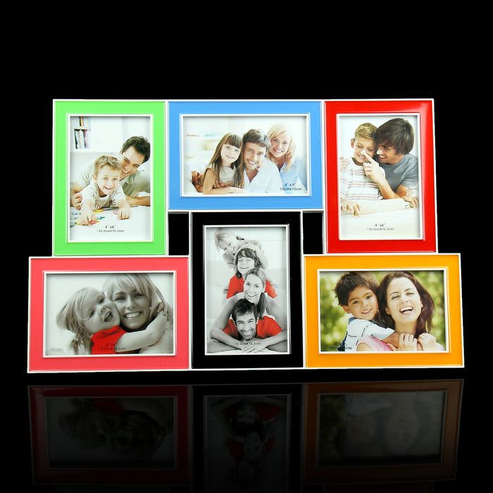 Фоторамка на 6 фото 10х15 см "Цветные уголки"