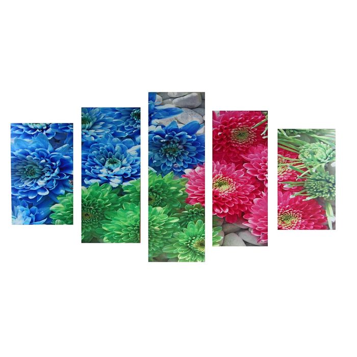 Модульная картина на подрамнике "Природная фантазия", 2 — 43×25, 2 — 58×25, 1 — 72×25 см, 75×135 см