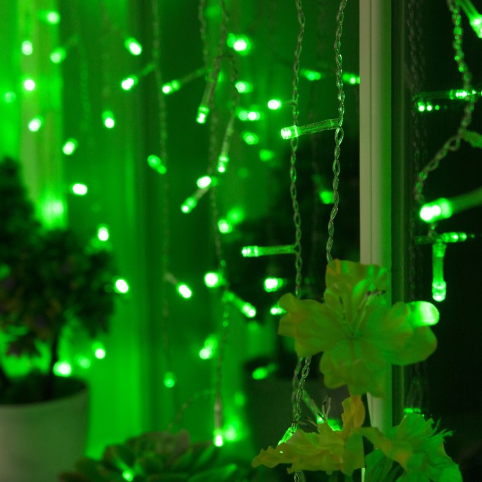 Гирлянда "Бахрома" УМС вилка, Ш:5,2 м, В:0,6 м, Н.С. LED-299-220V, контр. 8 р. ЗЕЛЕНЫЙ