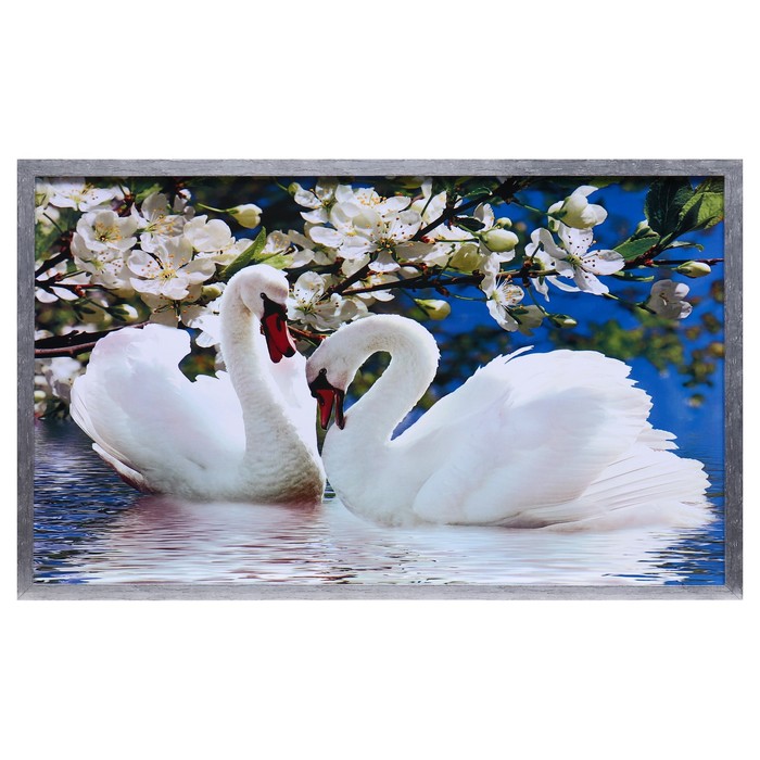 Картина "Два Лебедя" 66х106см рамка МИКС