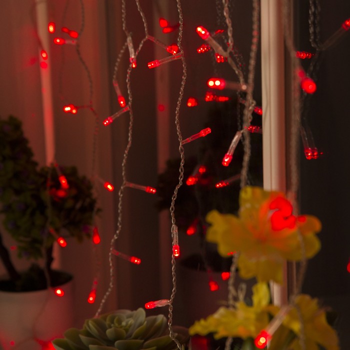 Гирлянда "Бахрома" УМС вилка, Ш:5,2 м, В:0,6 м, Н.С. LED-299-220V, контр. 8 р. КРАСНЫЙ