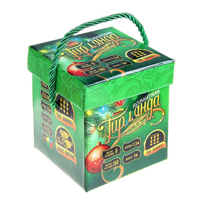 ЗАНАВЕС, УМС вилка Ш:1,5 м, В:1 м, Н.С. LED-180-220V, 8 режимов, МУЛЬТИ