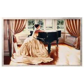Картина "Девушка и рояль" 66х106см рамка микс