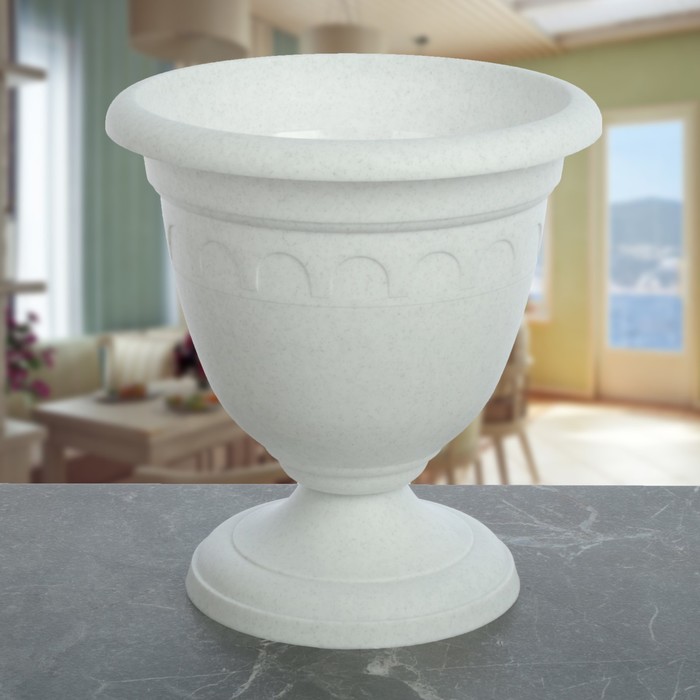 Вазон высокий "Колывань" 3 л d=22 см, цвет мрамор