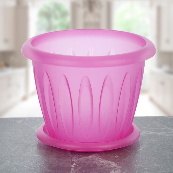 Горшок для орхидей "Фелиция" 1,8 л d=18 см с поддоном, цвет МИКС