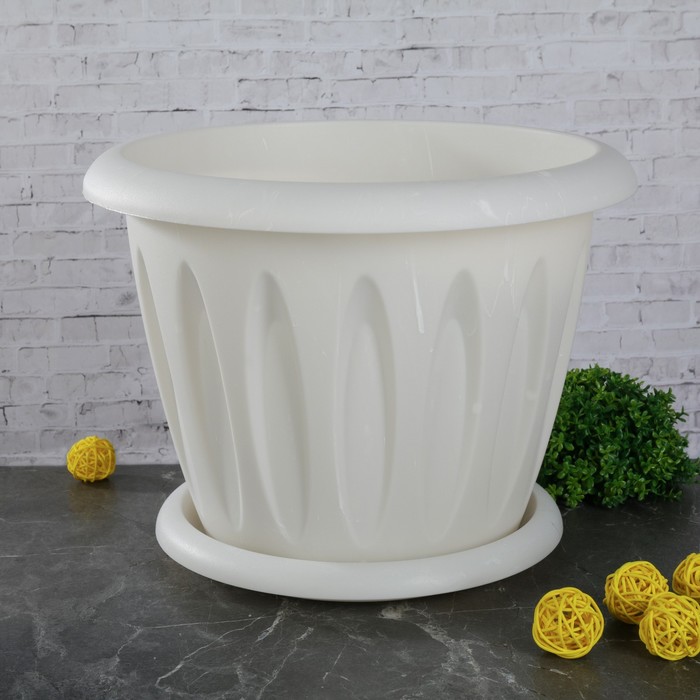 Горшок для растений "Фелиция" Лофт 6,4 л d=27 см с поддоном, цвет МИКС