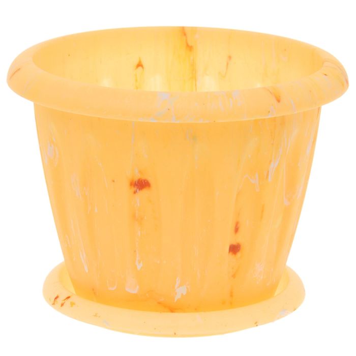 Горшок для растений с поддоном 1,8 л "Фелиция. Лофт" d=18 см , цвет МИКС