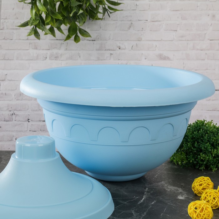 Вазон низкий "Колывань" 5,3 л d=30 см, цвет салатовый