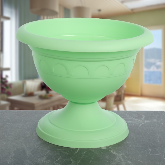 Вазон низкий "Колывань" 5,3 л d=30 см, цвет салатовый