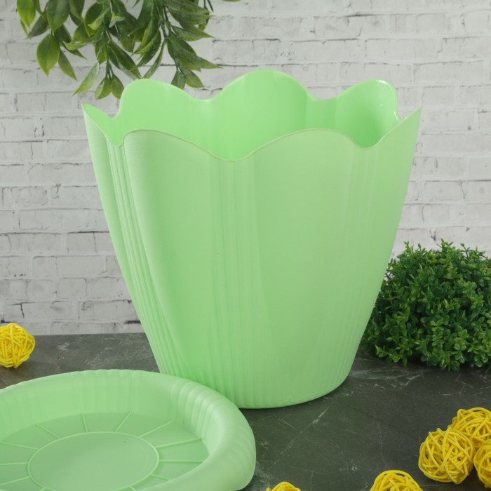 Горшок "Эдельвейс" с поддоном 3 л d=20 см, цвет МИКС