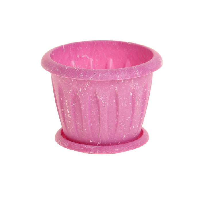 Горшок для растений "Фелиция" Лофт 0,9 л d=14 см с поддоном, цвет МИКС