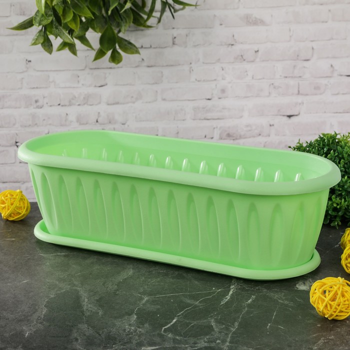 Кактусница "Фелиция" с поддоном, цвет МИКС