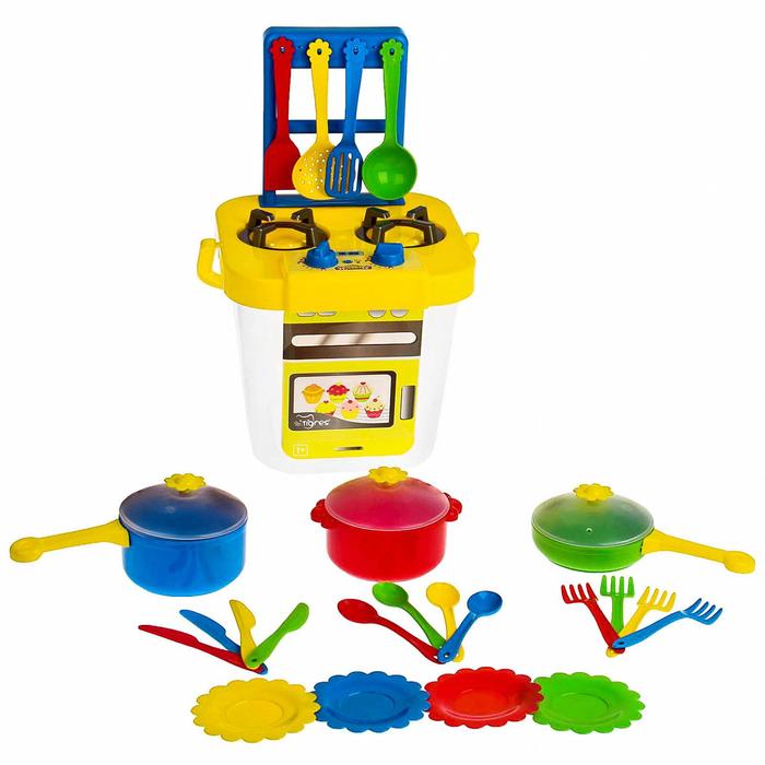 Набор столовой посуды «Ромашка» с плиткой, 25 предметов