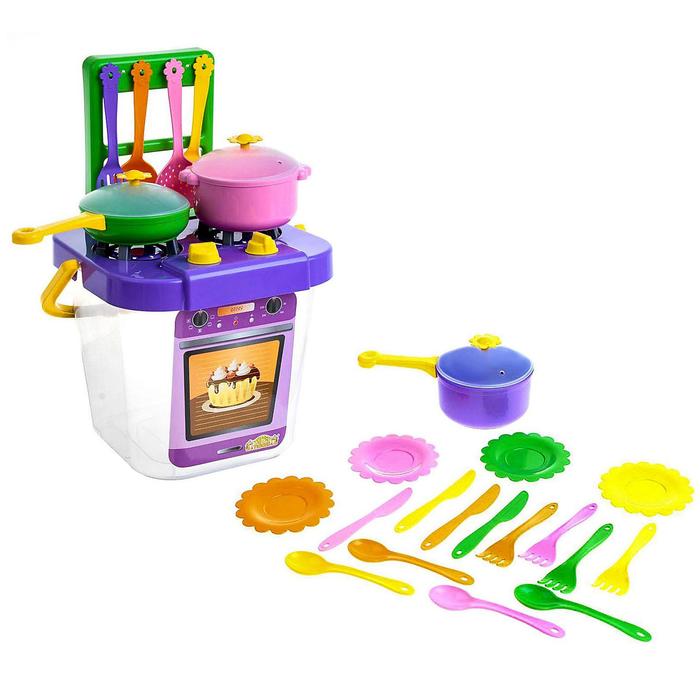 Набор столовой посуды «Ромашка» с плиткой, 25 предметов