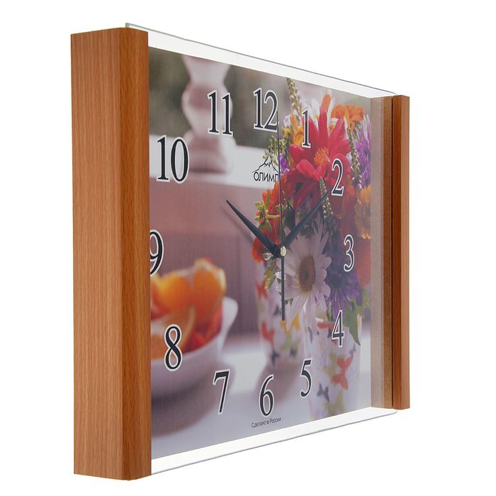 Часы настенные прямоугольные "Ваза с цветами", 28,5х35 см