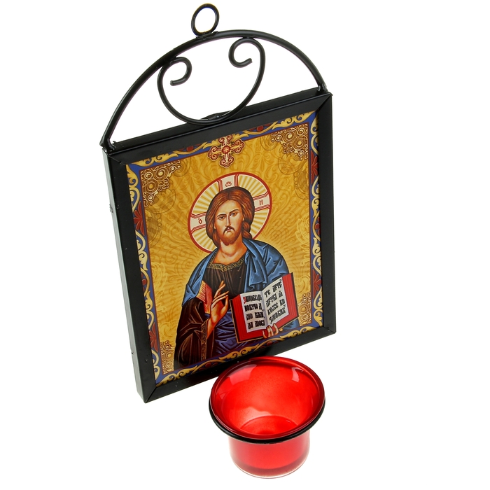Икона "Господь Вседержитель" с лампадой