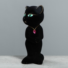 

Копилка "Кошка Анжела", покрытие флок, чёрная, 25 см