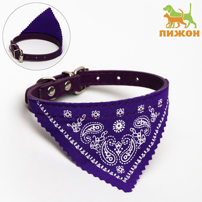 Ошейник с косынкой 32 х 1 см, фиолетовый