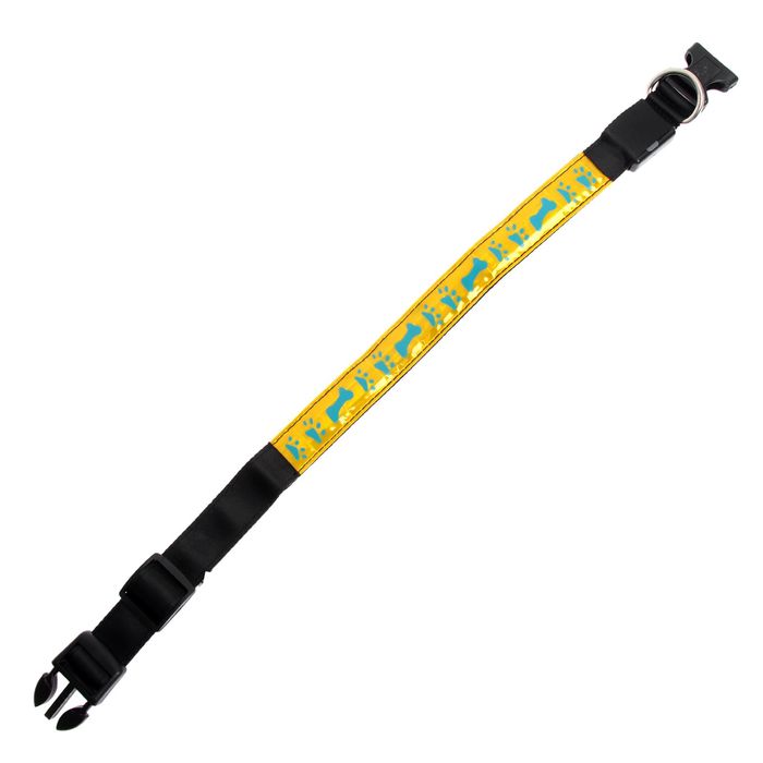 Ошейник с подсветкой, размер L 40-45 х 2,5 см, 3 режима свечения, желтый