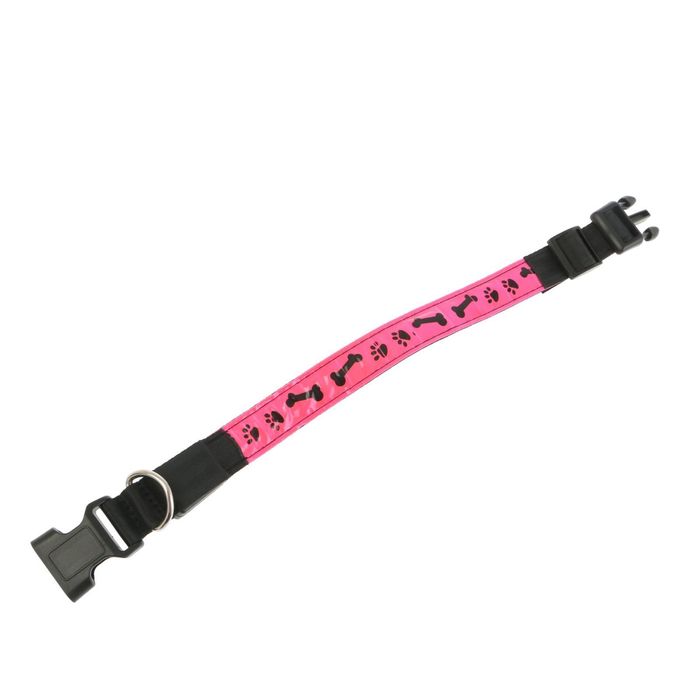 Ошейник с подсветкой, размер L 40-45 х 2,5 см, 3 режима свечения, розовый