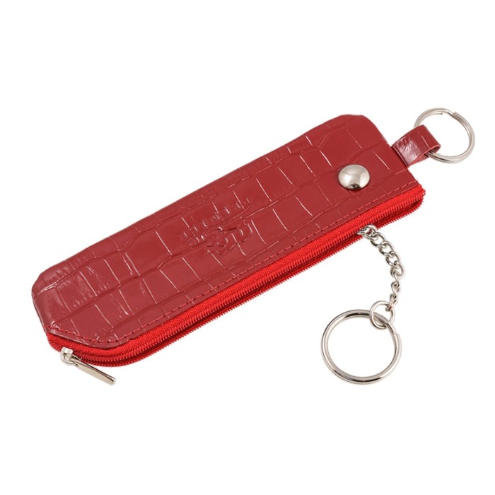 Футляр для ключей, кольцо, цвет красный