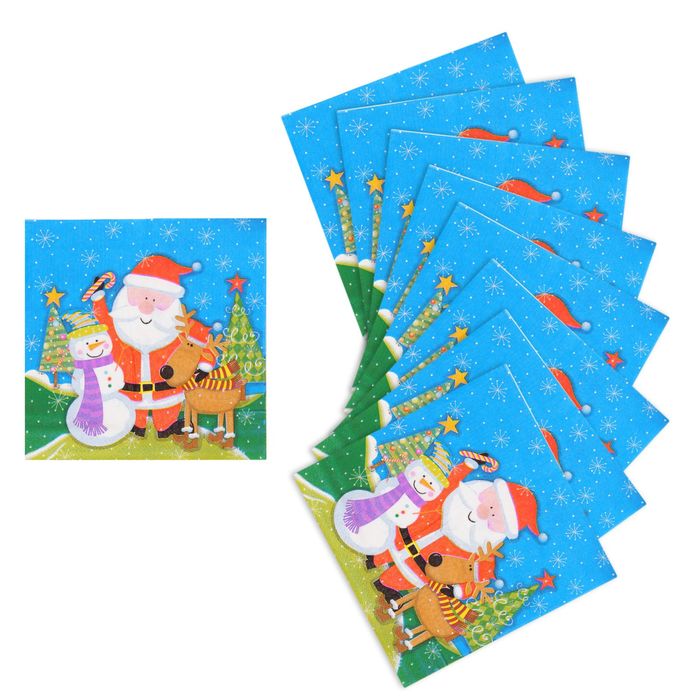 Салфетки бумажные "Новый год" (набор 20 шт)